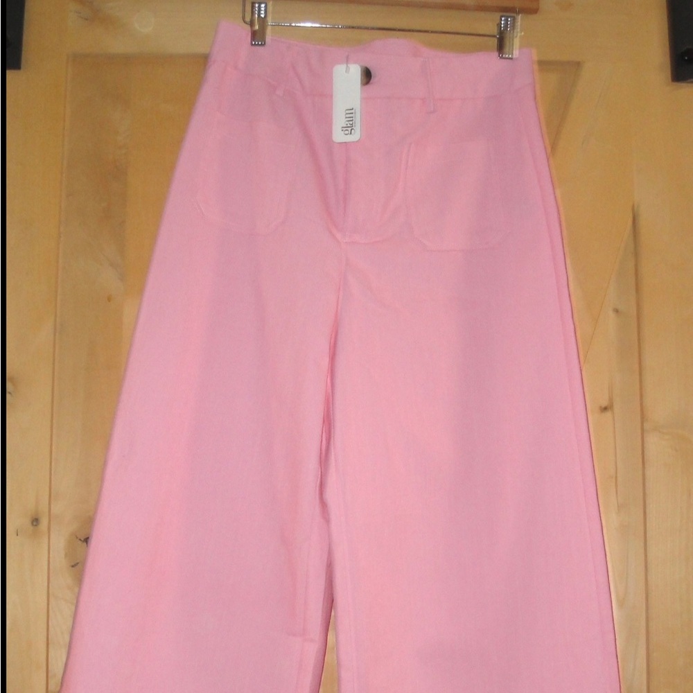 glam Pastel Pink Wide-Leg Pants